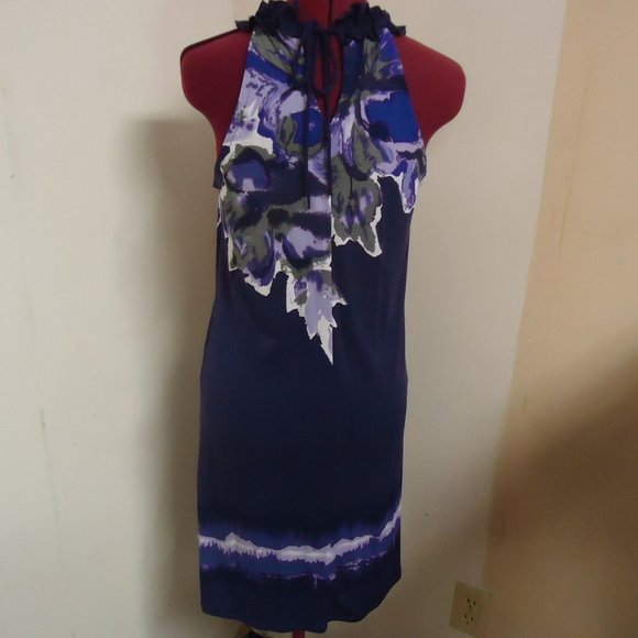 Suzy Shier Small Purple Yoke Neckline Mini Dress - Picture 4 of 7